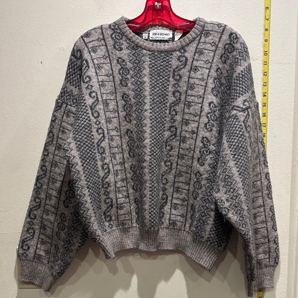 IDEA UOMO vintage Black and Gray Geometric Sweater
